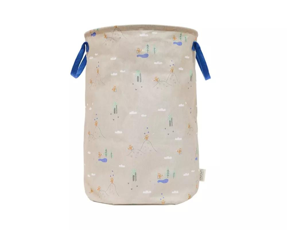 OYOY Spielzeugkorb Foxy 38 x 54 cm, Beige, Blau