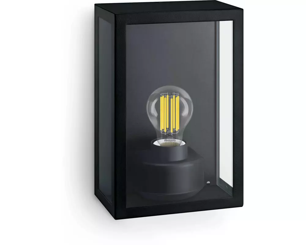 Philips Alzor Wandleuchte eckig, max. 25W, exkl. LM, schwarz