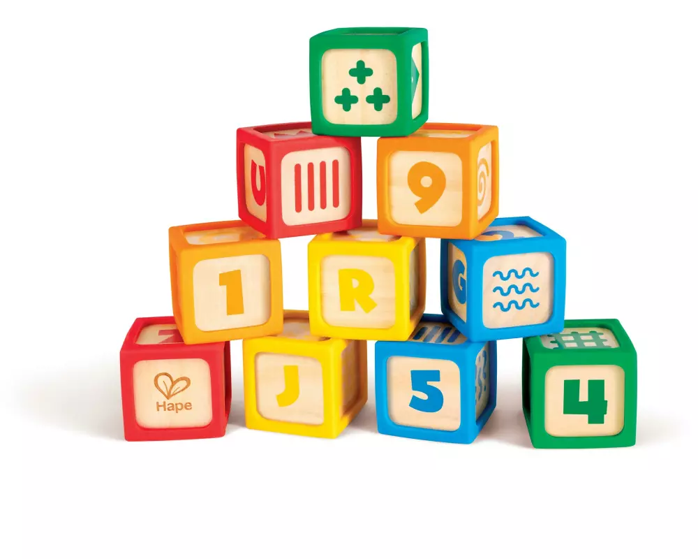 Hape Stapelklötzchen aus Silikon und Holz 10 Stück