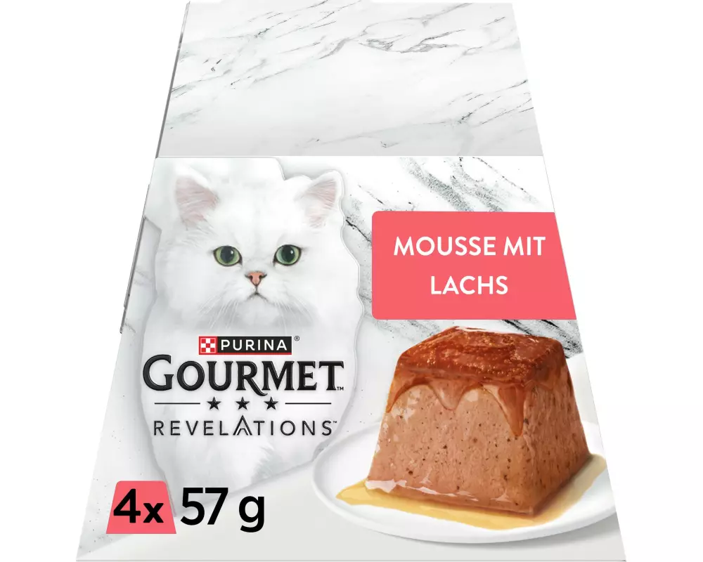 Purina Gourmet Nassfutter Revelations Mousse Lachs mit Sauce 4 x 57 g