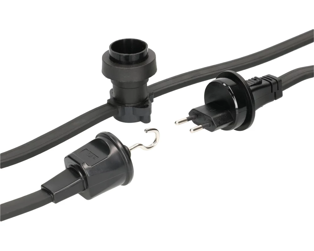 Max Hauri Lichterkette Outdoor 15 x E27 16.5m Schwarz