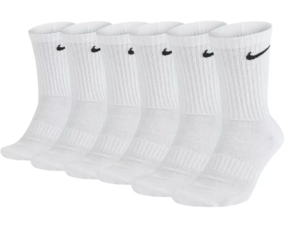NIKE Nike Cushioned Training Crew Sock 6-Pack 42 - 46, Weiss