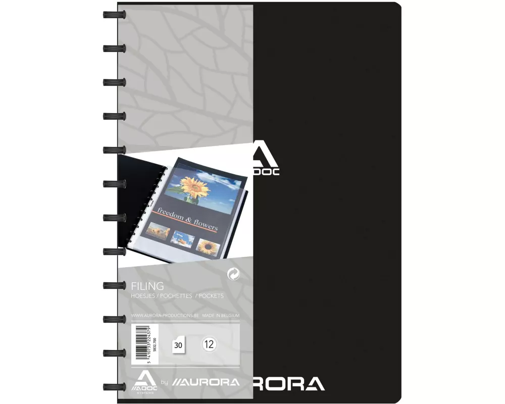 Adoc Sichtbuch L-Bind-Ex A4, 20 Taschen, Schwarz