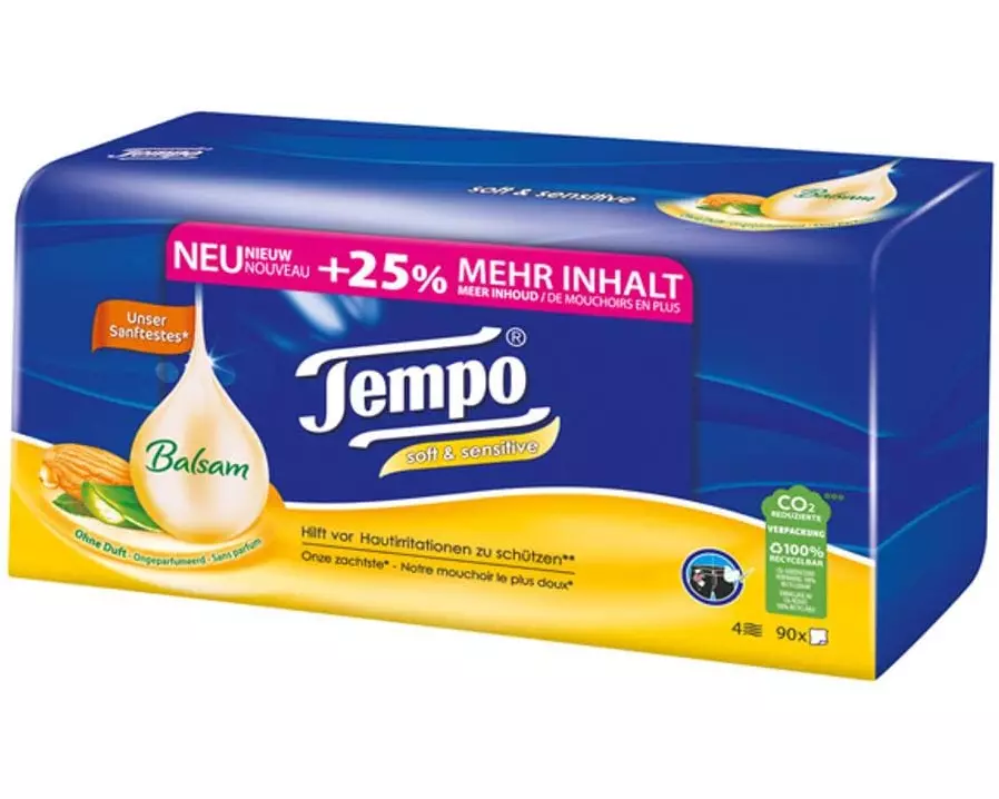 Tempo Taschentücher Box soft & sensitive 90 Stück