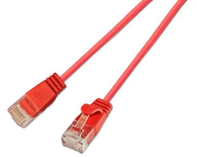 SLIM Slimpatchkabel RJ-45 - RJ-45, Cat 6, UTP, 3 m, Rot