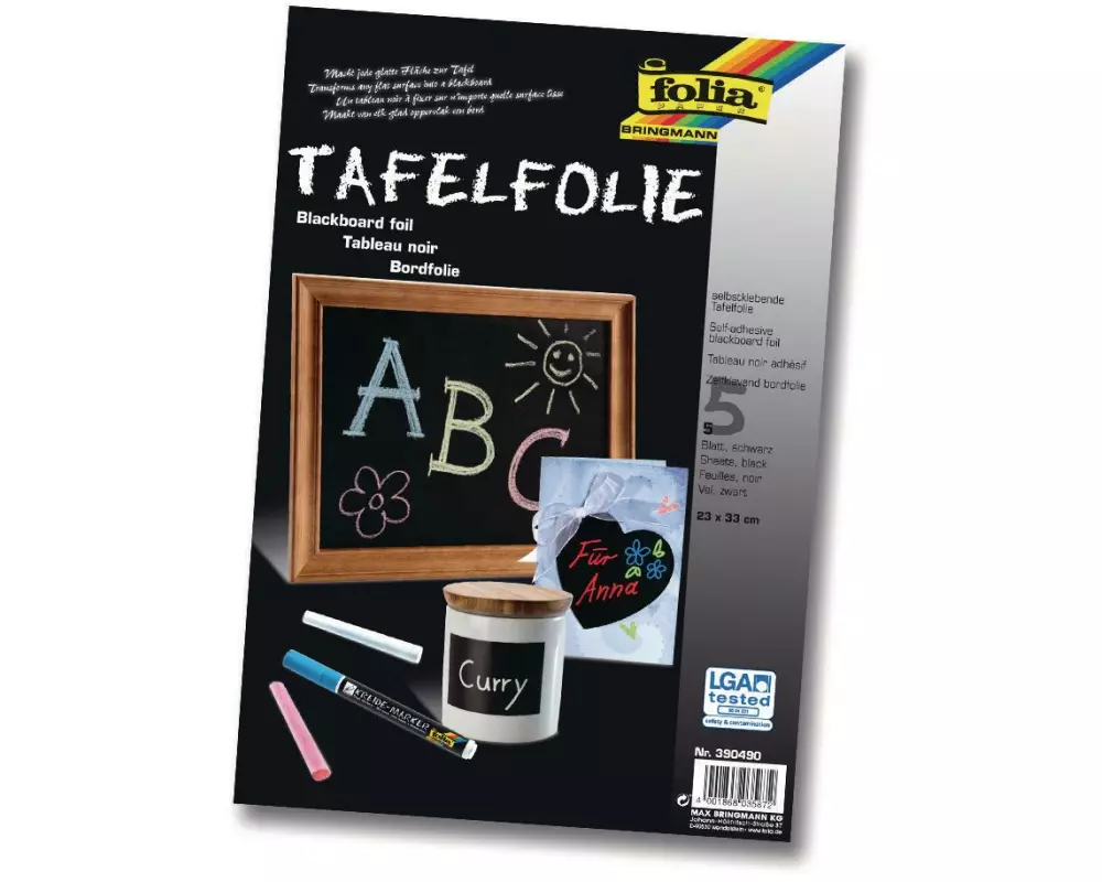 Folia Kreidefolie 5 x 23 x 33 cm beschreibbar, selbstklebend