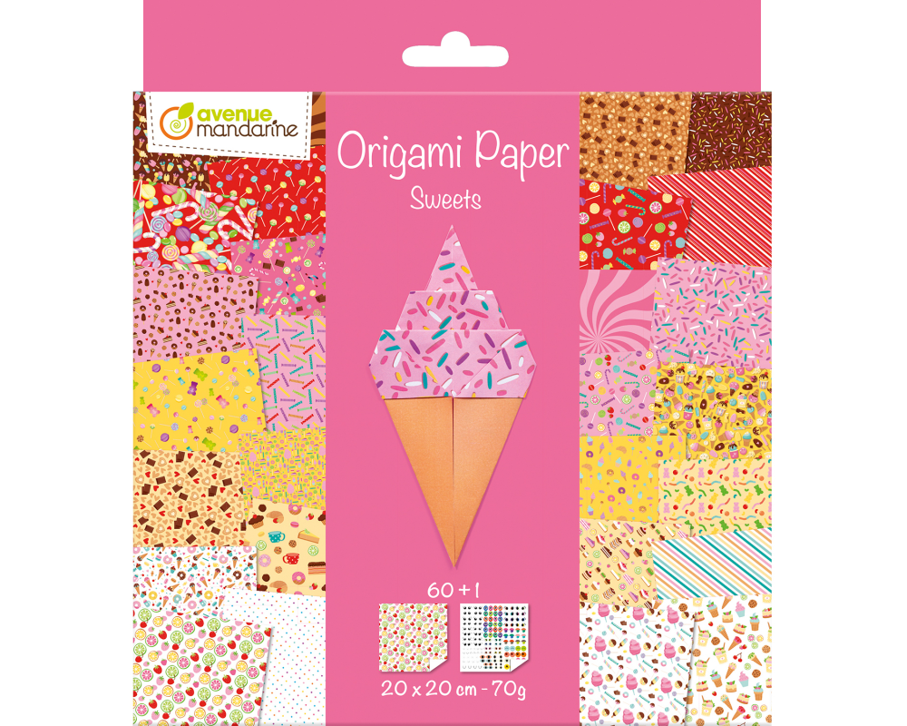 MANDARINE Origamipapier 20x20cm OR522C Sweets 70g 60 Blatt