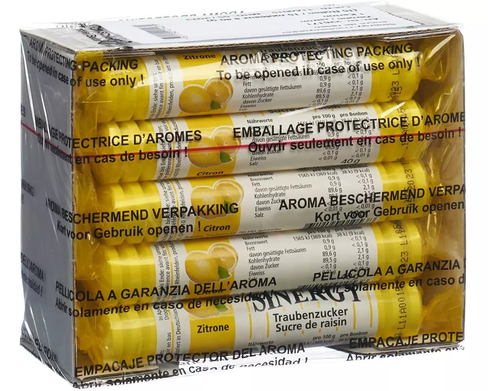 Sinergy Traubenzucker Zitrone 15 x 40 g