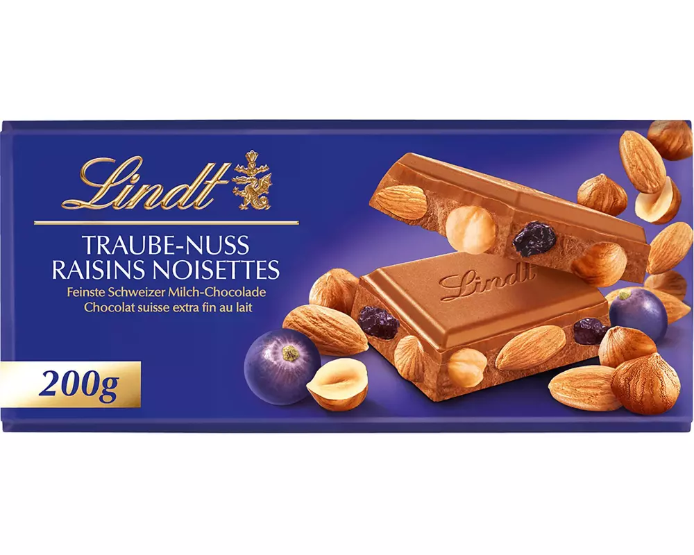 Lindt Tafelschokolade Milch Traube & Nuss 200 g