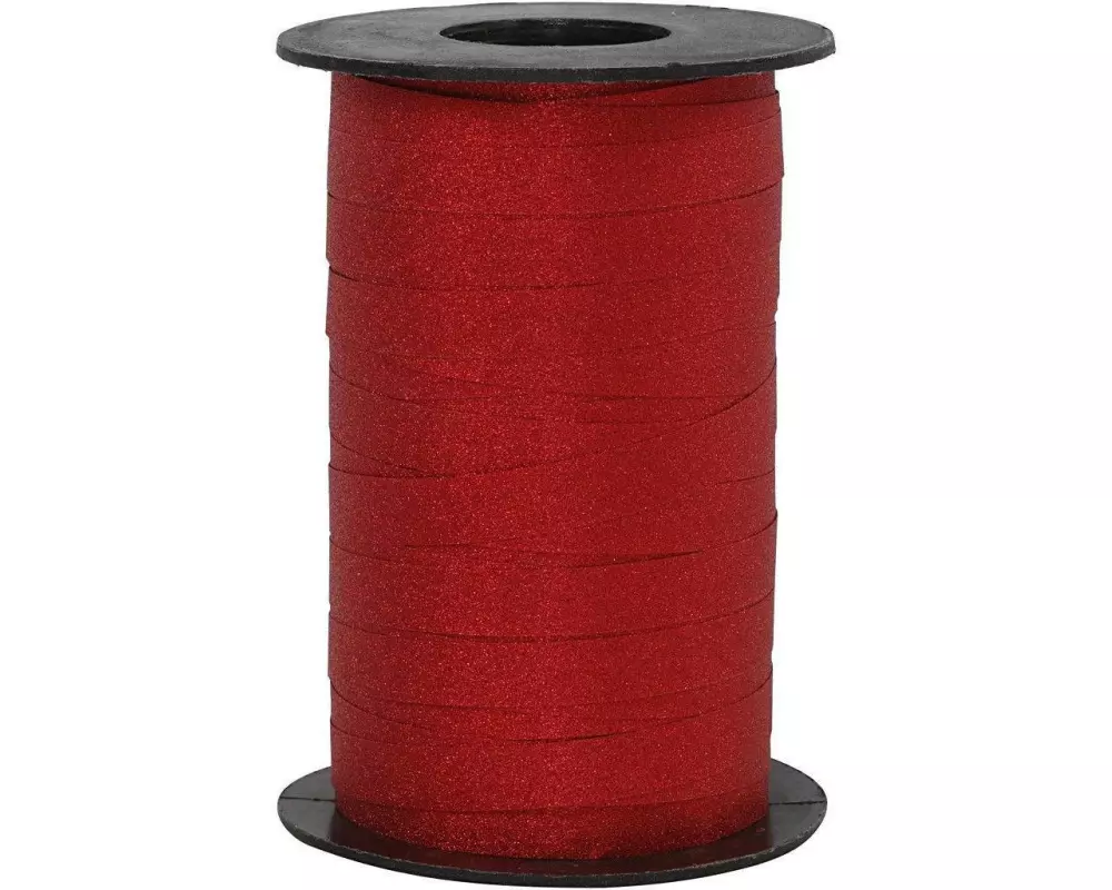 Creativ Company Geschenkband Glitzer 1 cm x 100 m, Rot