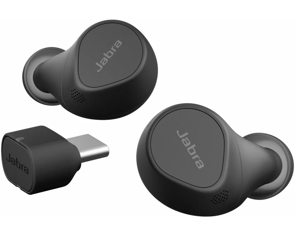 Jabra Evolve2 Buds MS True wireless earphones with mic in-ear Bluetooth active noise cancelling USB-C via BT adapter black MS Te