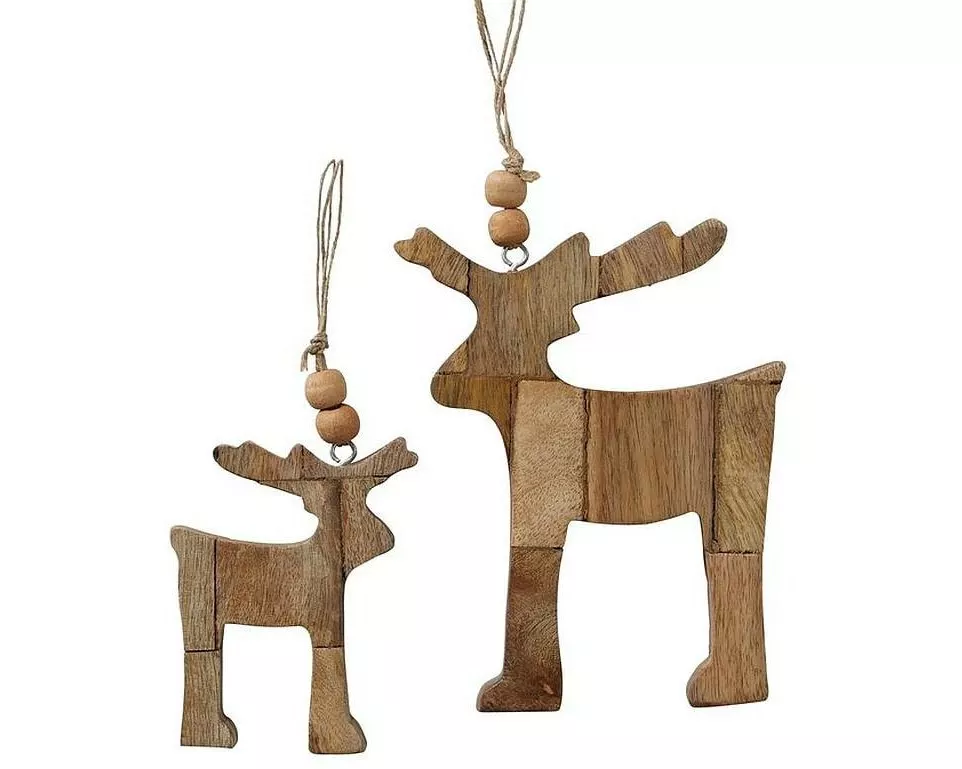 Boltze Aufhänger Stovo 2 Stück Hirsche, Braun