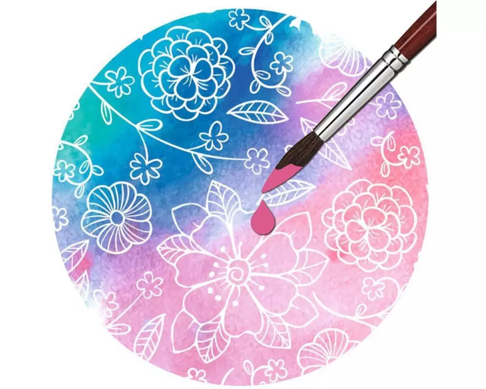 URSUS Zauberpapier 250 g/m2 10 Blatt, Weiss, Blüten
