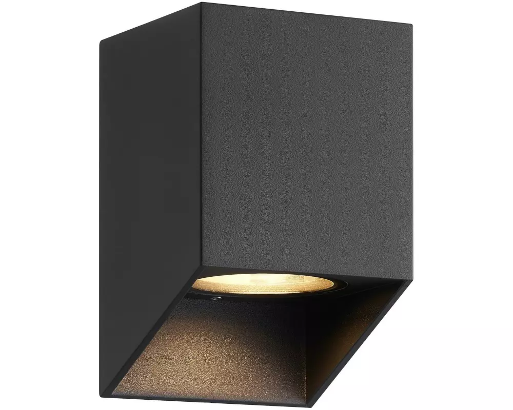 Nordlux Wandleuchte Nico Square GU10, 25W, IP44, Schwarz