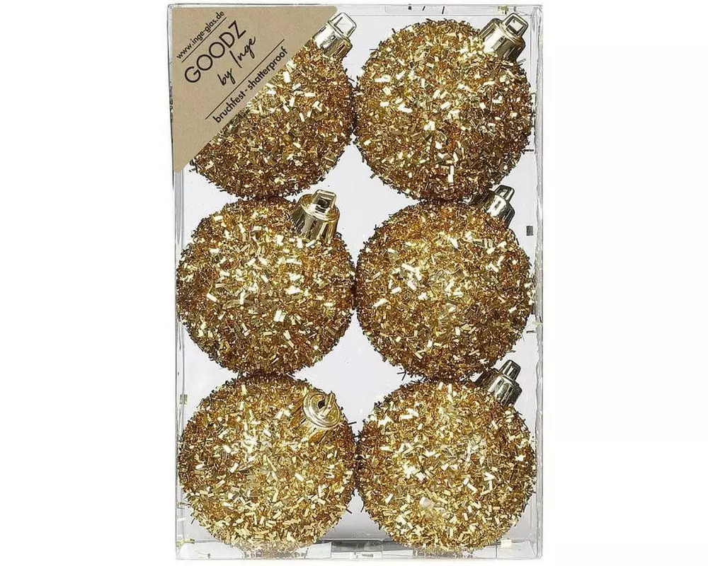 INGES CHRISTMAS DECOR Weihnachtskugel Royal Gold Ø 6 cm, 1 Stück, Gold