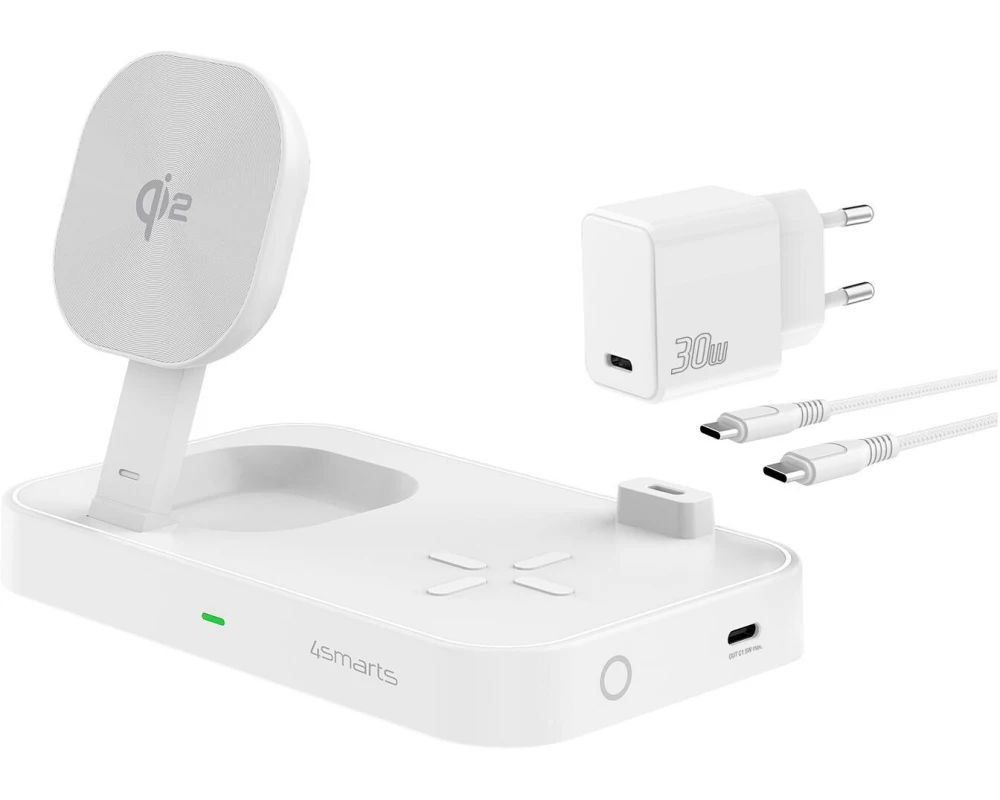 4smarts Wireless Charger Qi2 Weiss