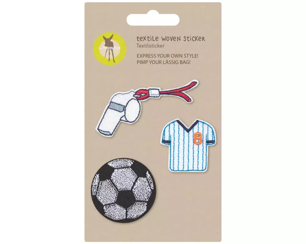 Lässig Aufbügelbild Fussball 3 Stück
