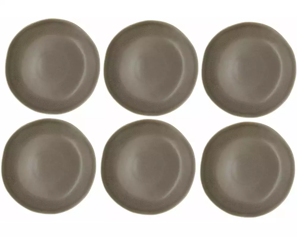 Villa Collection Frühstücks- & Dessertteller Shoku Ø 20 cm, 6 Stück, Braun