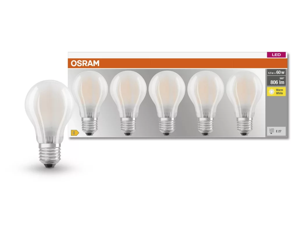 OSRAM Lampe Base Retro, 6.5W, E27, Warmweiss (WW)