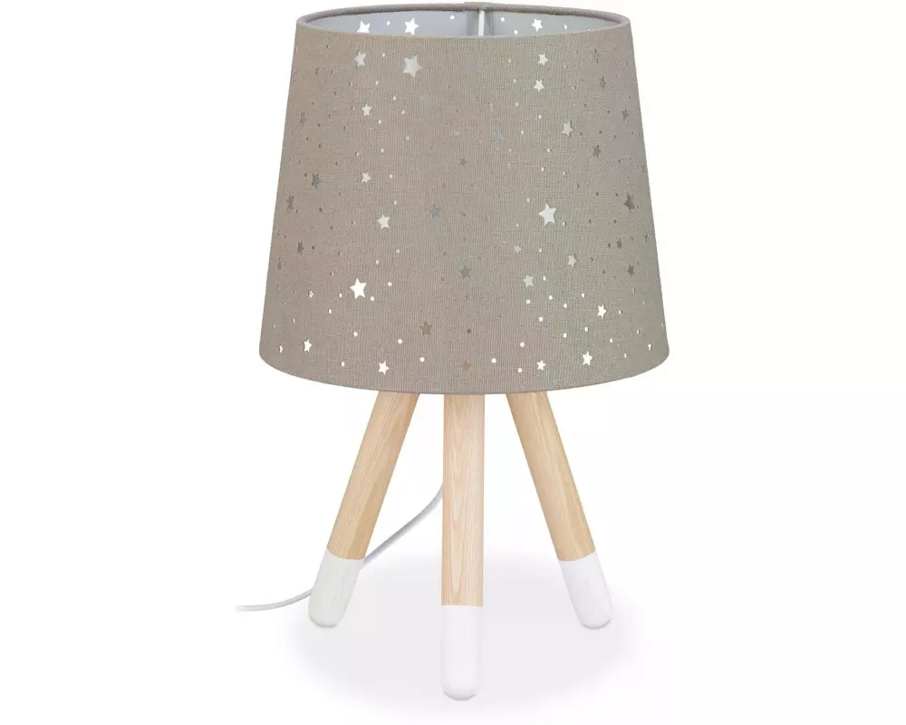 relaxdays Tischlampe Sterne Grau