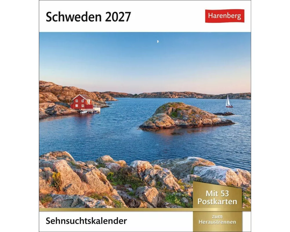 Schweden Sehnsuchtskalender 2027 - Wochenkalender mit 53 Postkarten