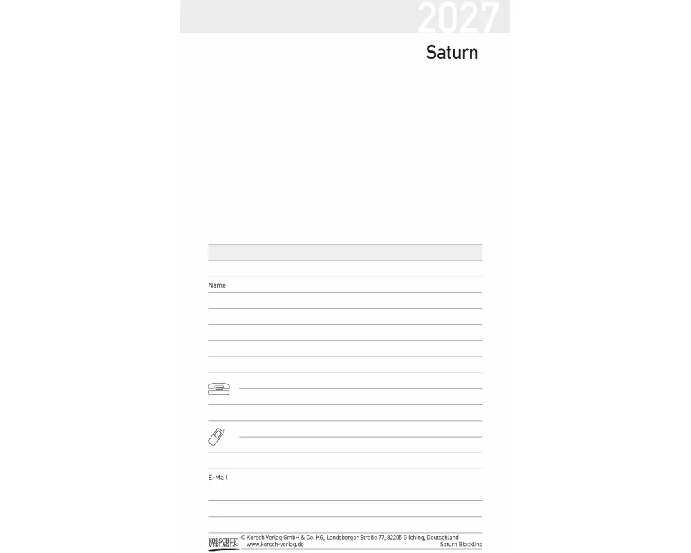 Taschenkalender Saturn Leporello Einlage 2027