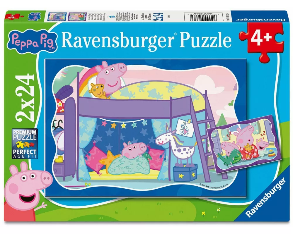 Kinderpuzzle 2x24 Teile - Peppa Wutz - Gute Nacht, Peppa!