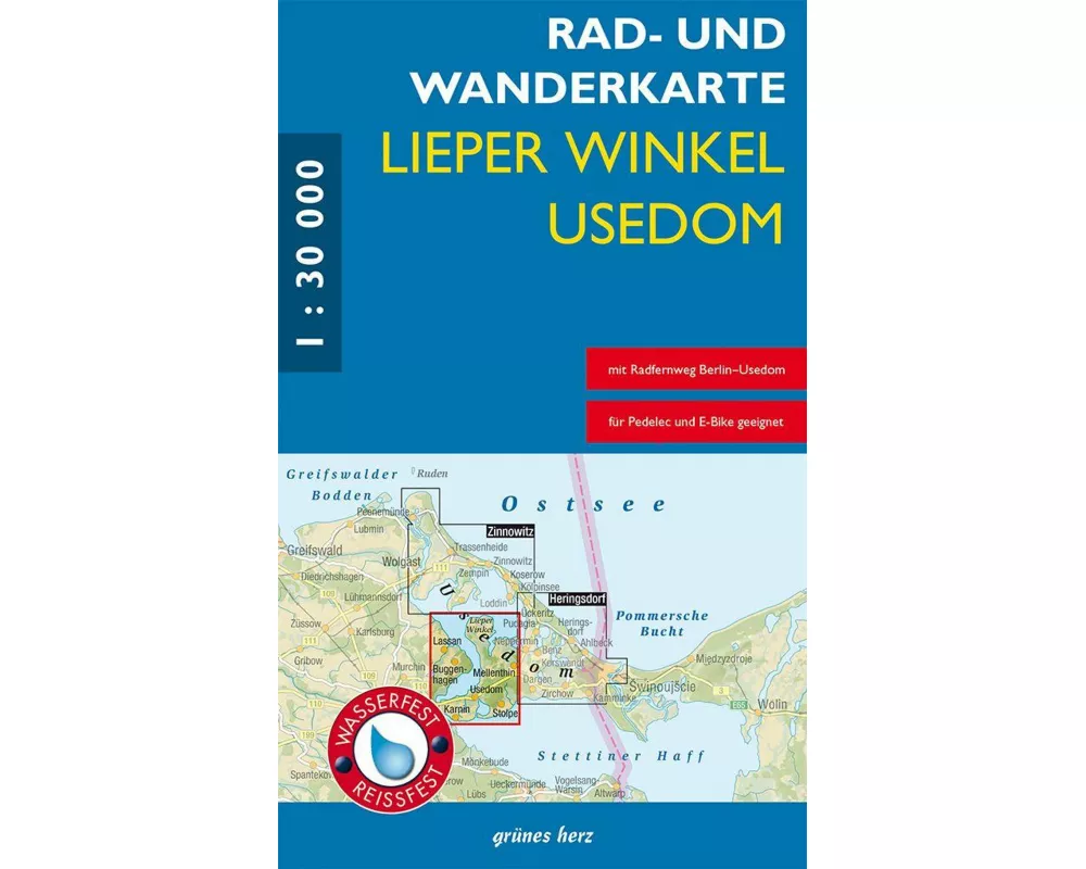 Rad- und Wanderkarte Lieper Winkel, Usedom