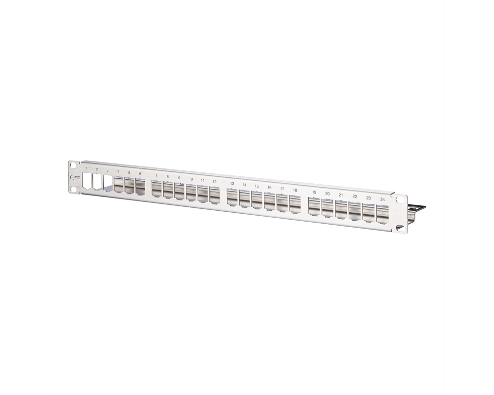 METZ CONNECT Modul 19-Zoll Modulträger 1HE, 24 Port Edelstahl unbestückt