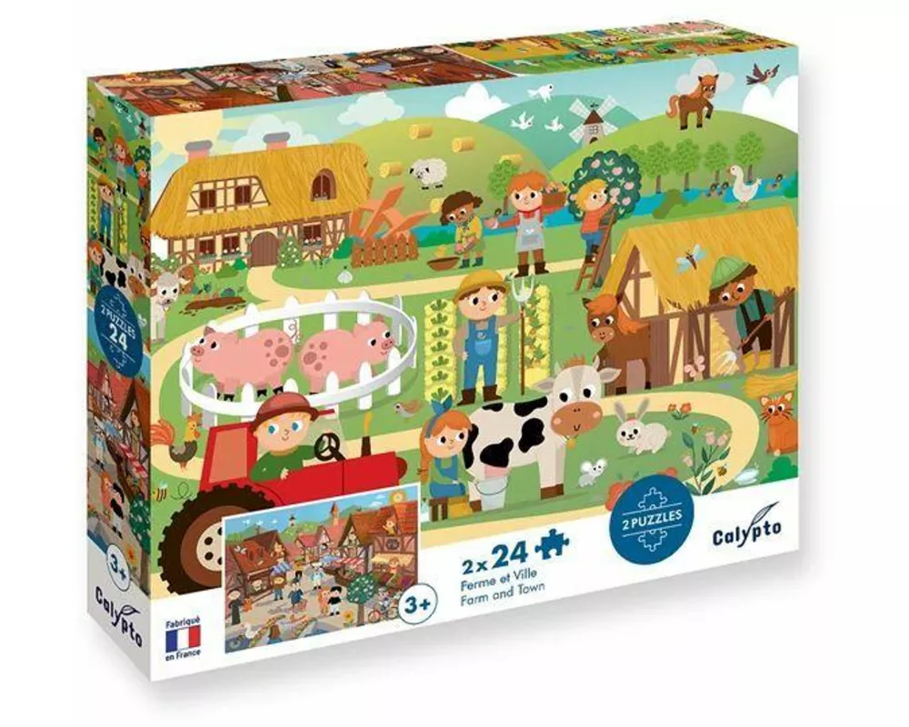 Bauernhof & Stadt 2x24 Teile Puzzle