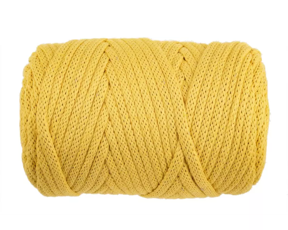 Glorex Wolle Makramee Cord gewebt 85 m x 5 mm, 500g, Senfgelb