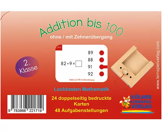 Lochkasten. Addition bis 100, 7-8