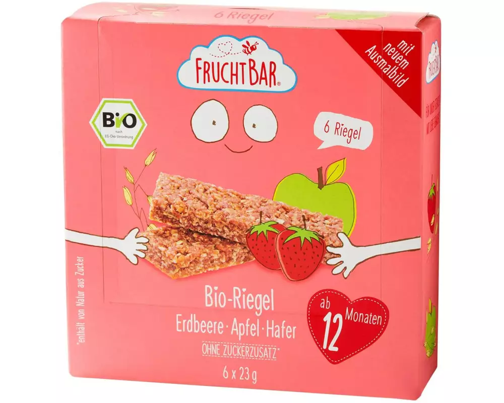 Fruchtbar Riegel Erdbeere, Apfel, Hafer 6 x 23g