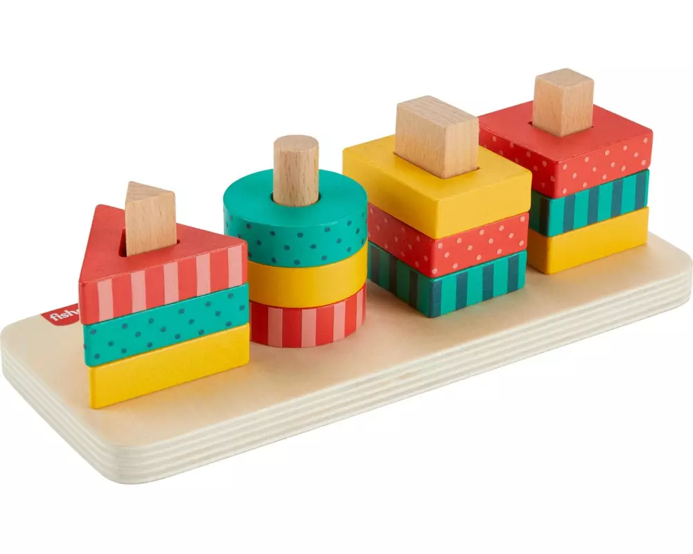 Fisher-Price Buntes Holz-Stapelspielset