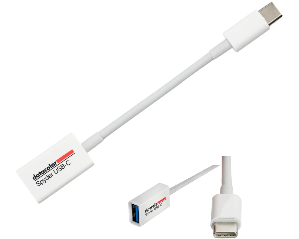 Datacolor Spyder USB-A-auf-USB-C Adapter Weiss, 12.7 cm