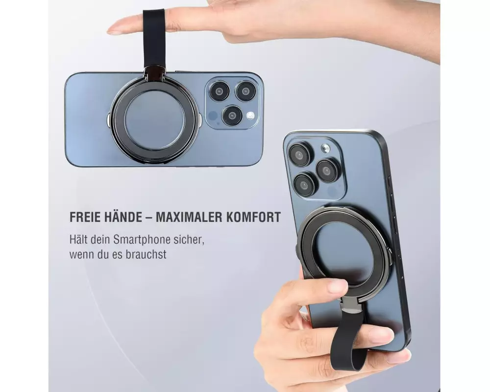 4smarts Magnetischer Telefonring MagSafe kompatibel, 2er Set
