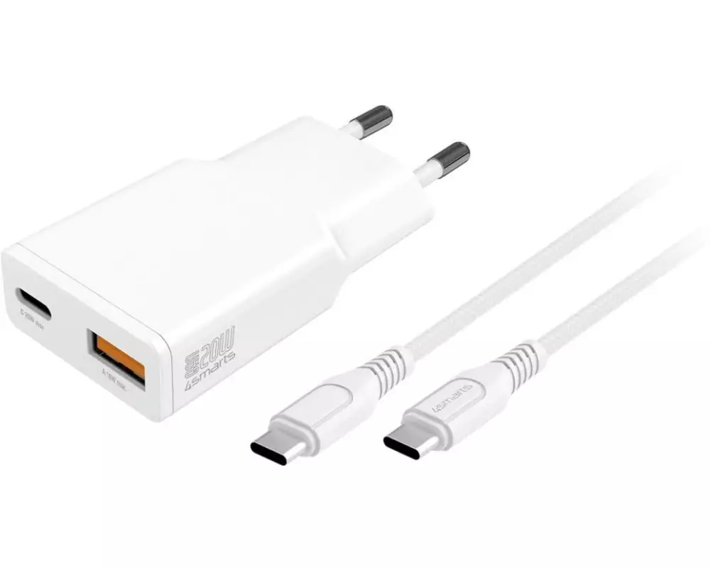 4smarts USB-Wandladegerät PDPlug Slim Duos Weiss