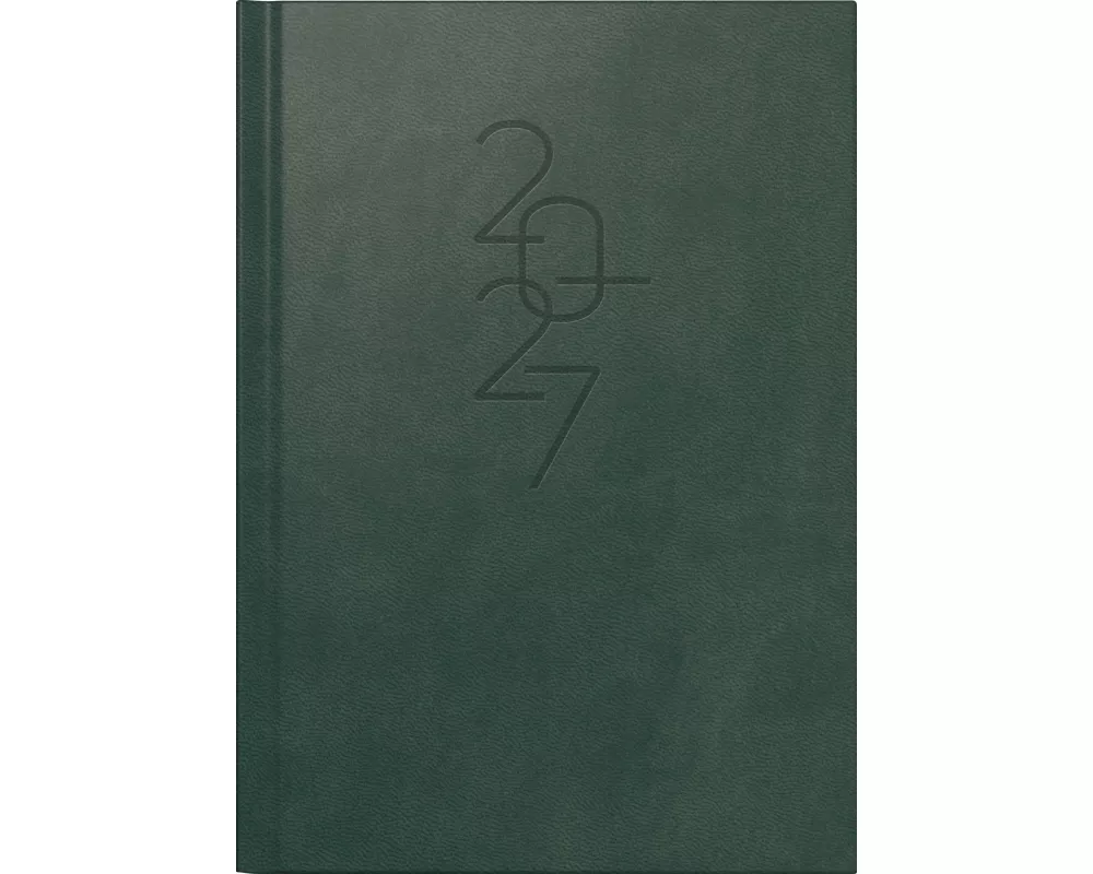 rido/idé 7026033017 Buchkalender Mod. Mentor 2027 A5, Kunstleder, dunkelgrün