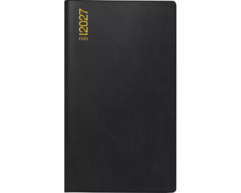 rido/idé 7012212907 Taschenkalender Mod. TM 17/contacter 2027 A6 quer, Kunststoff, schwarz