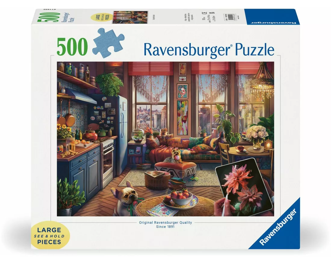 Erwachsenenpuzzle 500 Large Pieces - Gemütliches Boho-Studio