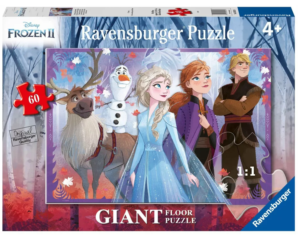 Ravensburger Kinderpuzzle 03031 - Die Eiskönigin 2: Unterwegs im Zauberwald - Bodenpuzzle mit 60 großen Puzzleteilen, für kleine Disney-Fans ab 4 Jahr
