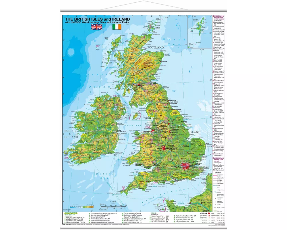 The British Isles and Ireland with UNESCO World Heritage Sites and National Parks (engl.)