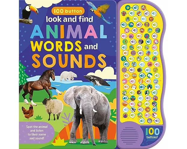 100 Button Look & Find Animal Words & Sounds