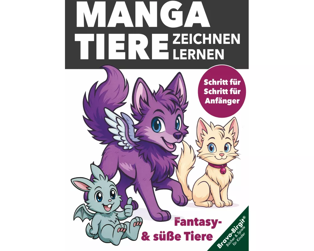 Manga-Tiere zeichnen lernen für Kinder ab 8 Jahren