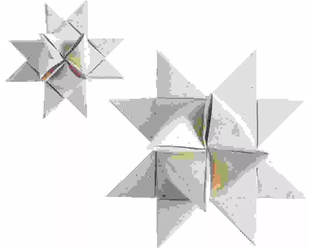 Fröbelsterne mit Recyclingpapier, Cappuccino FSC MIX