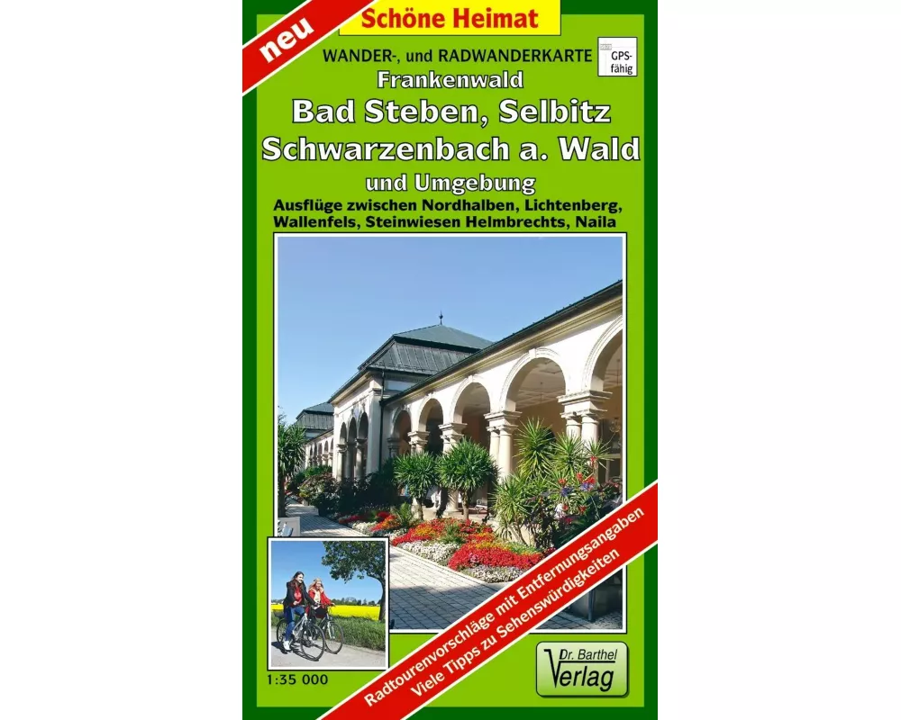 Wander- und Radwanderkarte Naturpark Frankenwald, Bad Steben, Selbitz, Schwarzenbach a. Wald und Umgebung