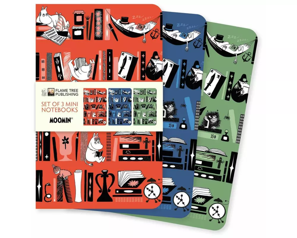 Moomin Bookshelves Set of 3 Mini Notebooks