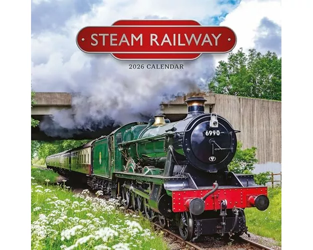 Steam Railway Square Wall Calendar 2026