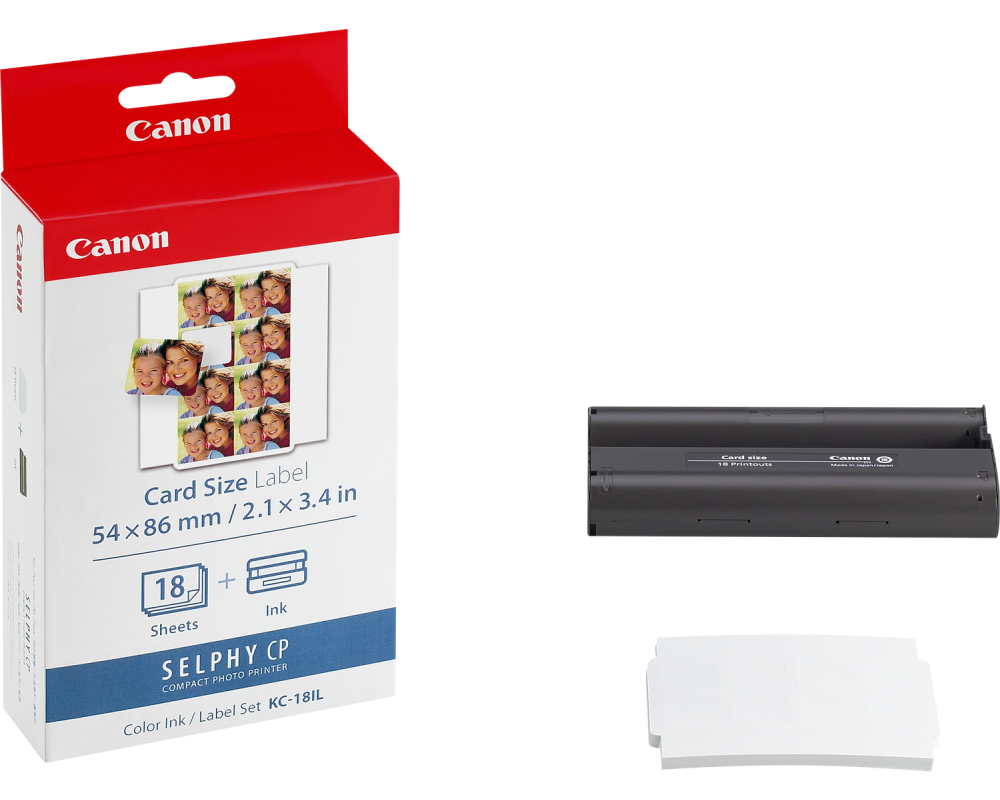 CANON Farbtinte/Kleberset 8,6x5,4cm KC18IL CP 100 (Mini-Sticker) 18 Blatt