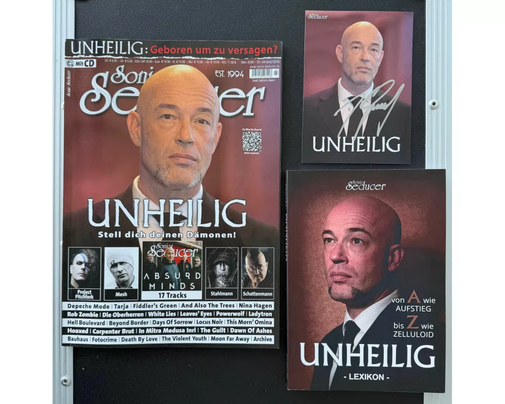 Unheilig signierte Fotokarte + Lexikon-Buch + Sonic Seducer 03/2026 Liebe Glaube Monster